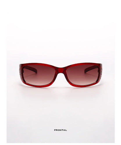 Fashion New Y2K Ladies Pattern Relief Square Small Frame Sunglasses Retro Style Elegant Summer Vacation Beach Glasses