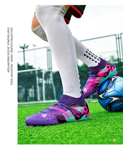 Football Boots Men Professional Soccer Shoes Sneakers Field Long Spikes Outdoor Competition Non-Slip Comfortable Training Shoes
