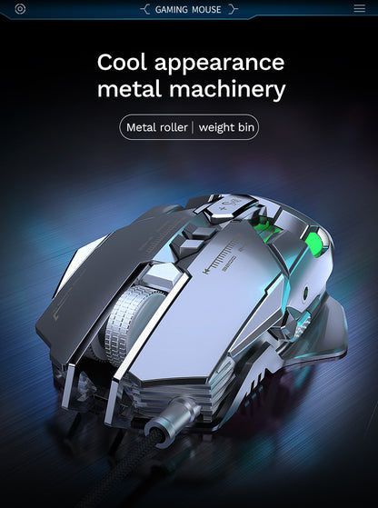 RGB 6400 DPI magnetinė laidinė mechaninė pelė su „pasidaryk pats“ atsvaru, skirta e. sporto žaidimams PC