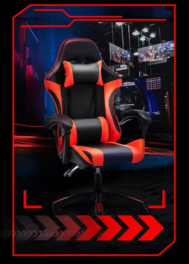 Chaise de jeu ergonomique avec dossier inclinable réglable en hauteur pour bureau, streaming et massage sur PC