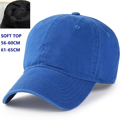 Men Women Oversize XXL 100% Cotton Baseball Cap,Large Baseball Hat for Big Heads 56-63cm(23.5"-25.5"),Adjustable Plain Dad Cap