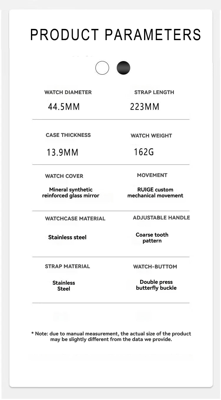RUIGE Fashion Men's Fully Automatic Mechanical Watch Stainless Steel Calendar Men's Night Light Waterproof Versatile Watch
