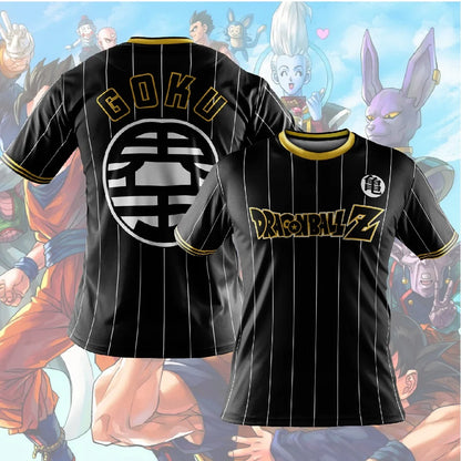 T-shirt Dragon Ball para Criança, Top Tee Anime Figures Son Goku Super Saiyan, T-shirt para Rapaz, Roupa Infantil de Verão de Manga Curta