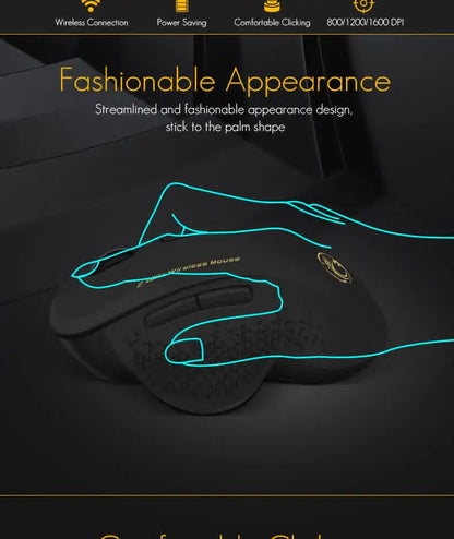 Gaming ABS Wireless Mouse Ergonomic Computer IMICE Mouse 2.4Ghz Gamer PC Optical Mouse With USB Receiver 1600 DPI For Laptop PC