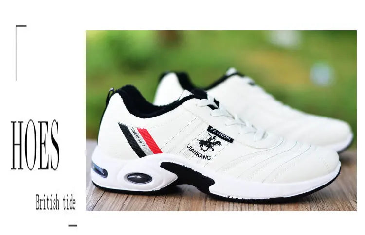 Men's leather sneakers Casual versatile shoes Outdoor non slip running footwear Fashion men's board shoes Zapatos Homme