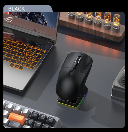 ATTACK SHARK X6 Tri-Mode Gaming Mouse with Magnetic Charging Dock, 26K DPI PixArt PAW3395 Sensor, 49g Ultralight Wireless Gaming Mouse for PC, Mac & Xbox