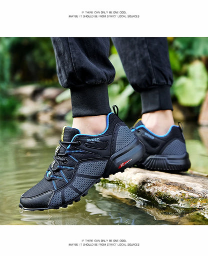 Men's hiking shoes, all-terrain outdoor sports shoes, breathable mesh, non-slip, wear-resistant hiking shoes, outdoor cycling shoes