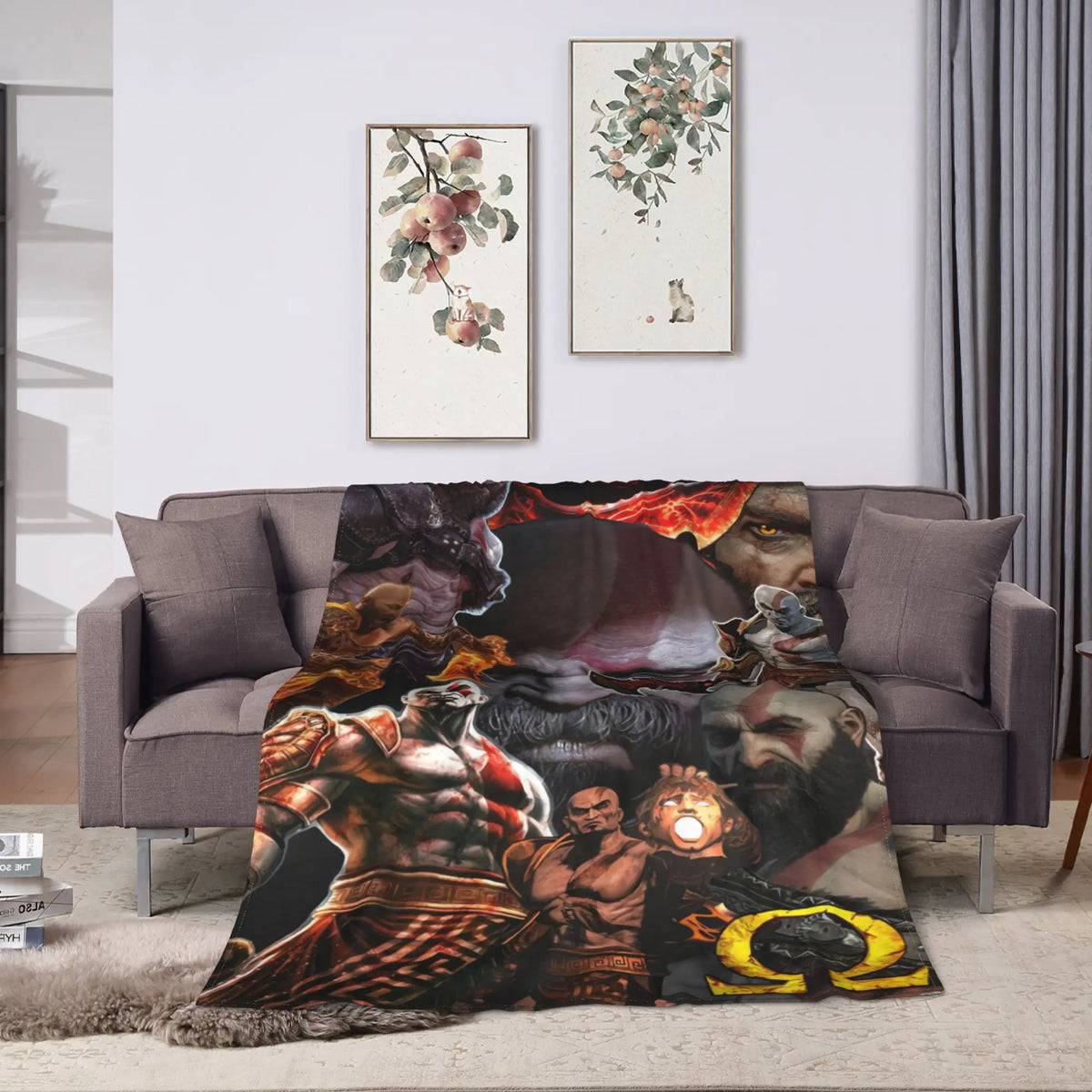 God of War Game Gamers Kratos Blanket Quality Super Soft  Throw Blanket Spring Decorative Couch Chair Sofa Bed Pattern Bedspread