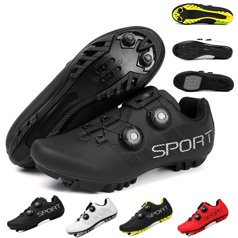 Ultra-Light Cycling Shoes, Breathable and Lightweight, SPD-Compatible Hard Soles for Road Mountain Bike Competition Training