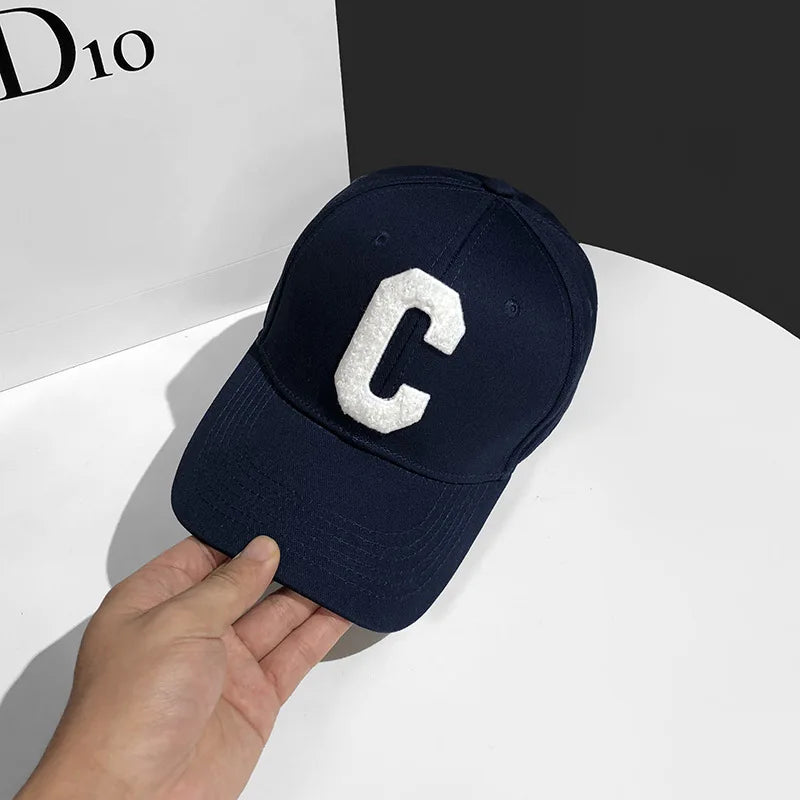 Hats for Men 2023 New C Letter Embroidered Baseball Cap Kpop Fashion Couple Snapback Cap Men and Women Sun Hats Chapeau Homme