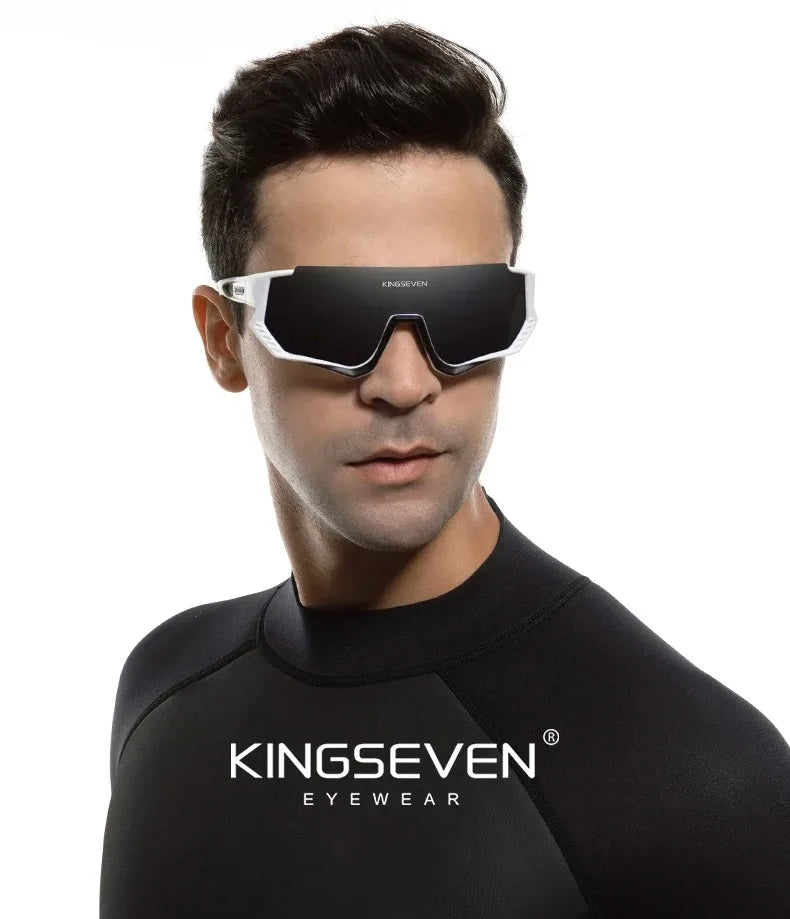 KINGSEVEN Cycling Anti-UV Sunglasses Men Women Bicycle Glasses UV400 Polarized Fishing Bike Climbing Large Frame Sports Eyewear