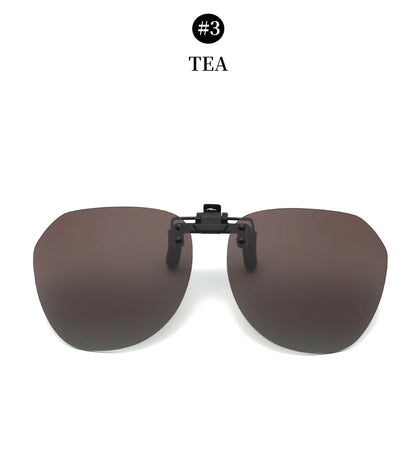 Men Fashion Clip On Polarized Sunglasses Lens Women Driver Flash Mirror Lens Sun Clips Glasses Cover Night Vision Eyewear UV400