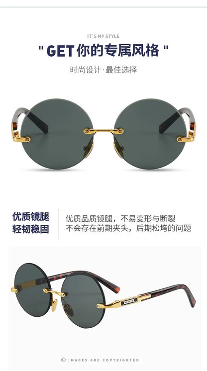 Men's Resin Sunglasses  Frameless UV400 Sunglasses Cool Eye Protection Glasses Summer Decorative Sunglasses