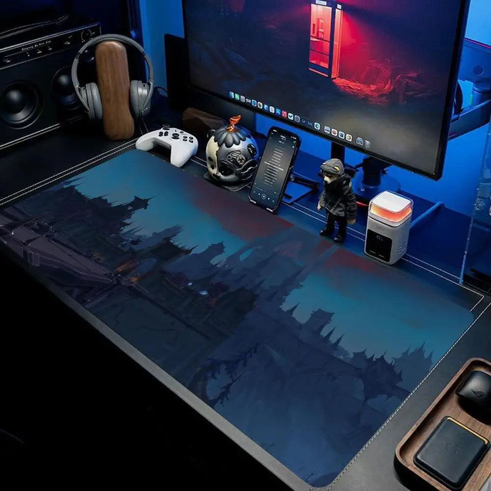 World of Warcraft anime XXL gamingmuismat-deskmat met vergrendelde rand, toetsenbord- en muismat voor kantoor, gamer-computeraccessoires HYBXXC