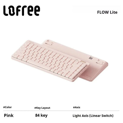 Lofree Flow Lite Wireless Mechanical Keyboard&PU Bag Lighter&Silenter POM Switch 2.4G Bluetooth&Wired Office Typing Gasket 84key
