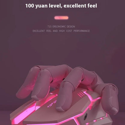 Frontline Wired Gaming Pink Mouse Silent Mechanical Esports Wireless Female Office Bluetooth Computer High Appearance Cute Girl