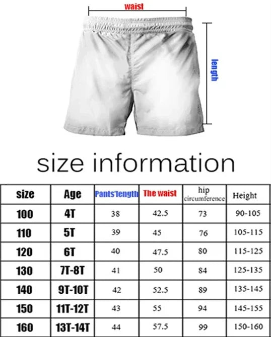 Kids Summer Cotton Shorts with Classic Super Mario Cartoon Prints, Casual Fashion Look, Breathable Skin-Friendly , Soft and Cozy