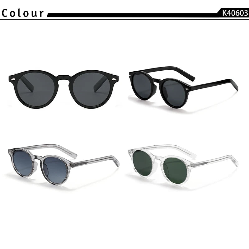 CATERSIDE Fashion Men's Polarized Sunglasses Round Tr-90 Frame TAC Lens Sun Glasses Women's Travel Outdoor Party Glasses