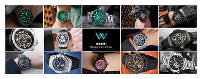 WM Watch Automatic Mechanical Watch NH35 Glacier Series 100M Waterproof AR Coated Sapphire Welly Merck Watches For Man WM226