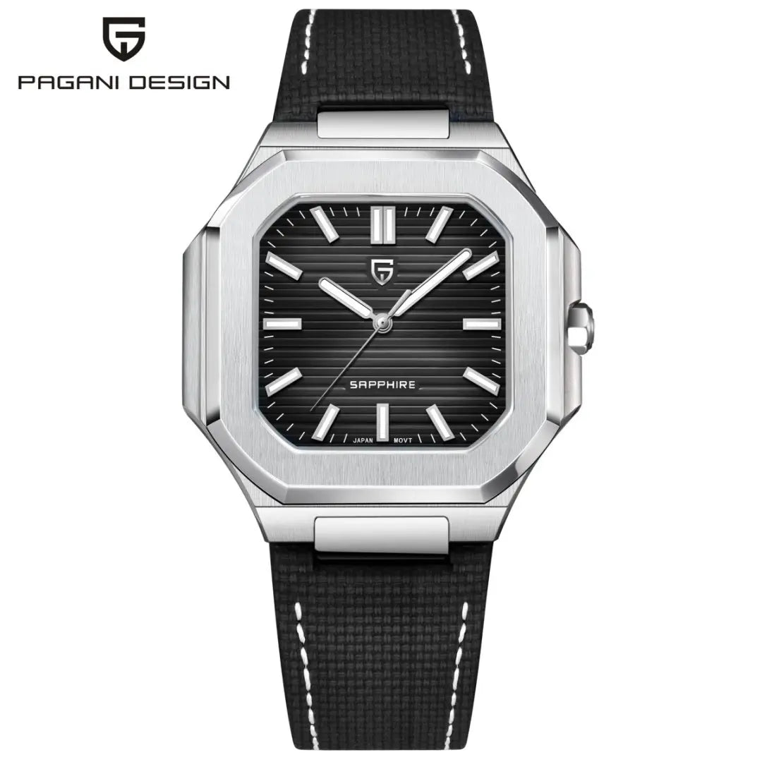 Reloj cuadrado de cuarzo para hombre PAGANI DESIGN New V2, marca de lujo premium, deportivo, resistente al agua, de zafiro y acero inoxidable