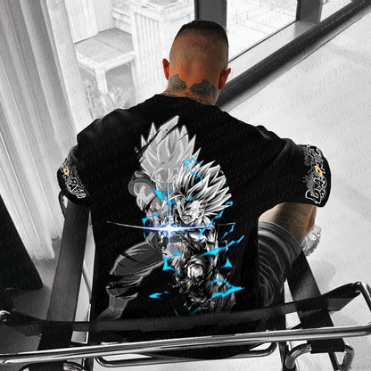Camiseta Dragon Ball de verano 2026, 100% algodón, con estampado para hombre, nuevo diseño anime, cómoda y transpirable, talla grande, informal y holgada