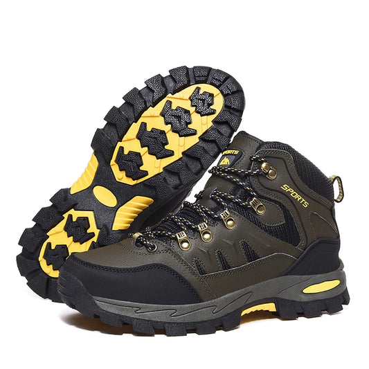 Outdoor Waterproof Hiking Boots for Men and Women, Spring and Autumn, Wear-Resistant Mountain Sports Boots, Hunting Sports Shoes