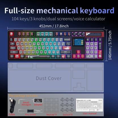 SKYLOONG GK104 Pro Wireless Mechanical Keyboard 100% Custom Keyboard Hot-Swappable Low-noise Switch for PC Gamer Office Accessories