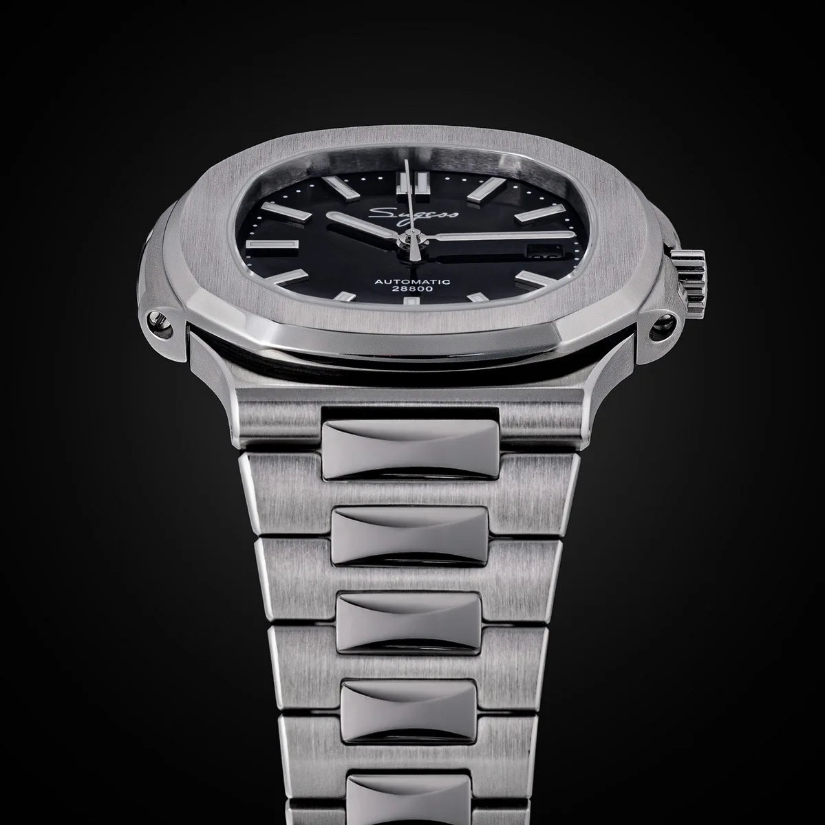 Orologio da uomo Sugess automatico meccanico, movimento Miyota 9015, quadrante MOP, luminoso, impermeabile 5bar, bracciale di lusso S466