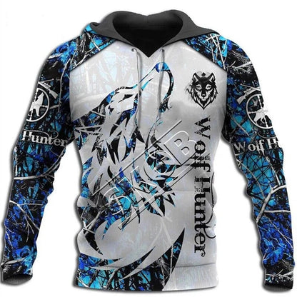 Hoodies de Outono com Leão e Lobo, Pele de Tigre Branco, Impressão 3D Integral, Sweatshirt de Homem Unissexo com Fecho, Casaco Casual de Pulôver