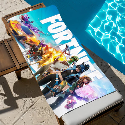 Hauska F-Fortnite-pelitaidepyyhe, pehmeä rantapyyhe, uintiretki, uima-allas, kylpypyyhe, kuntosali, spa, sisustus, lahja, loma