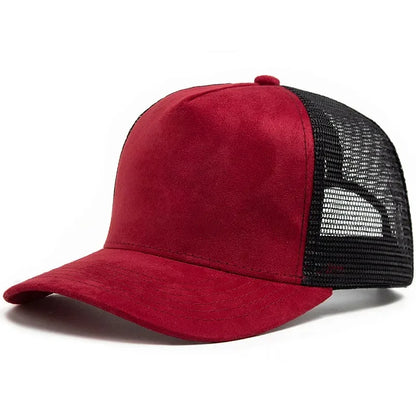 2025 Unisex 5-Panel Mesh Suede Trucker Hat Custom Print Logo Men’s Baseball Cap Spring Summer Breathable Sports Hats Women Gorros