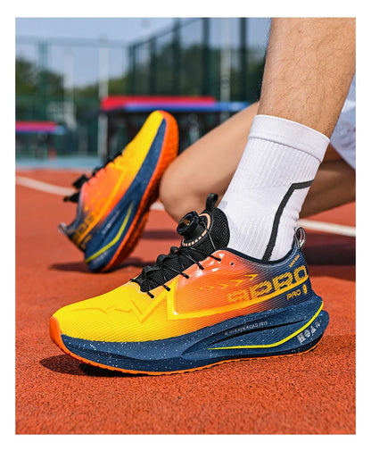 Men Marathon Running Shoes Carbon Board Specialty Sports Breathable Lightweight Women's Comfortable Athletic Nonskid Sneakers