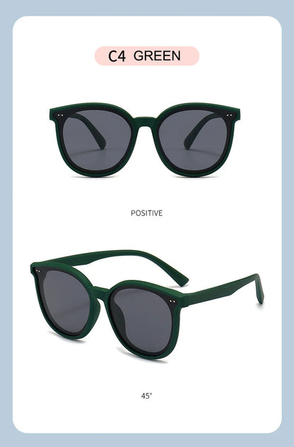 3-12 Years Kids Polarized Sunglasses Boys' Cool Girls Soft TPEE Frame Cat Eye Design Fashion Sun UV400 Protection Oval Glasses