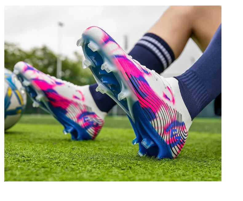 New Men's Soccer Shoes Hot-Selling Sneakers Grass Cleats High-Quality Football Boots Non-Slip Boys Match Outdoor High-Top Light
