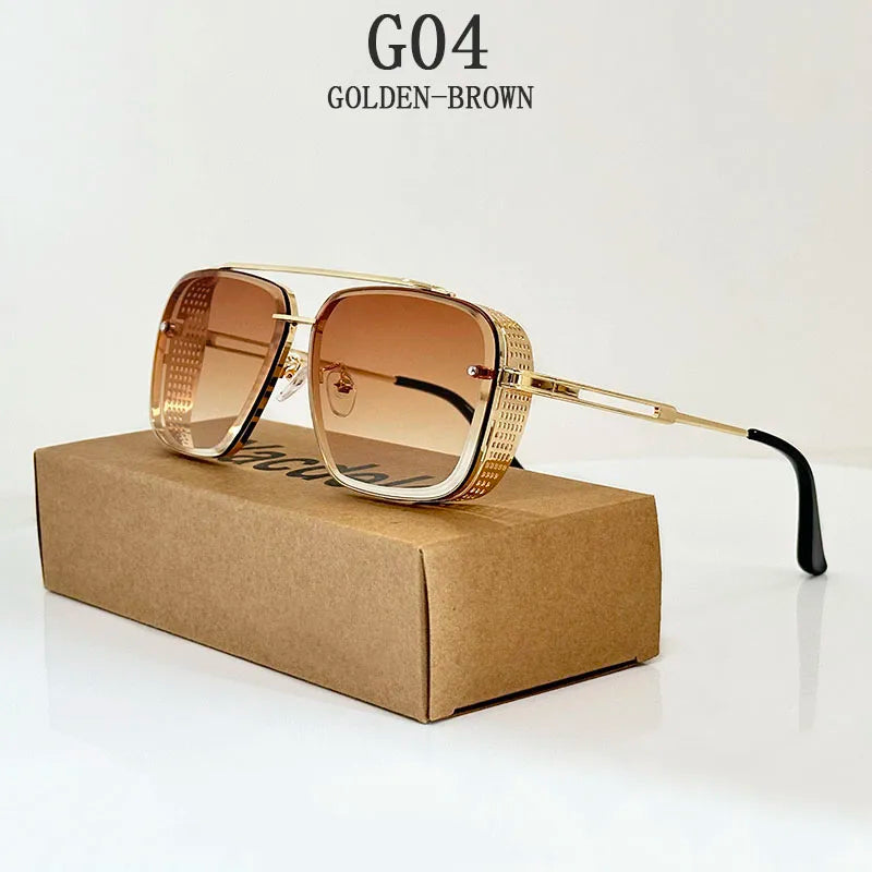 2025 Steampunk Sunglasses For Men Retro Square Punk Sunglasses Women Trendy Luxury Fashion Glasses Gafas De Sol Hombre Zonnebril