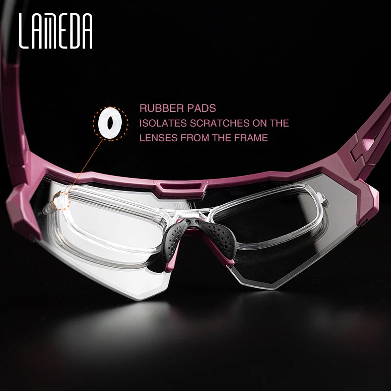 LAMEDA Photochromic Cycling Sunglasses Men Professional Bicycle Glasses Goggles Windproof MTB Road Bike Glasses Mountain Eyewear