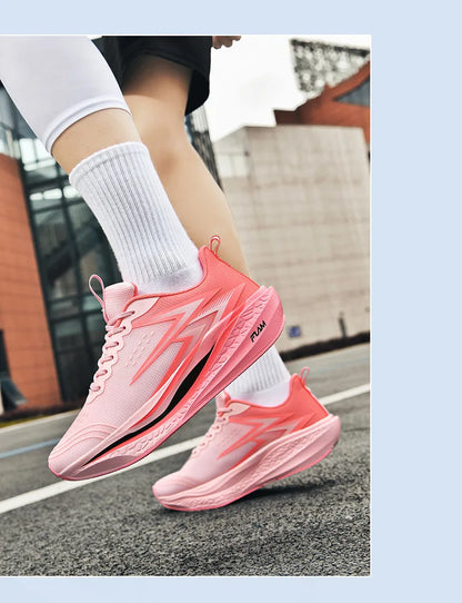 Ténis de corrida com placa de carbono para maratona, para homem e mulher, desportivos, respiráveis, leves, confortáveis e antiderrapantes
