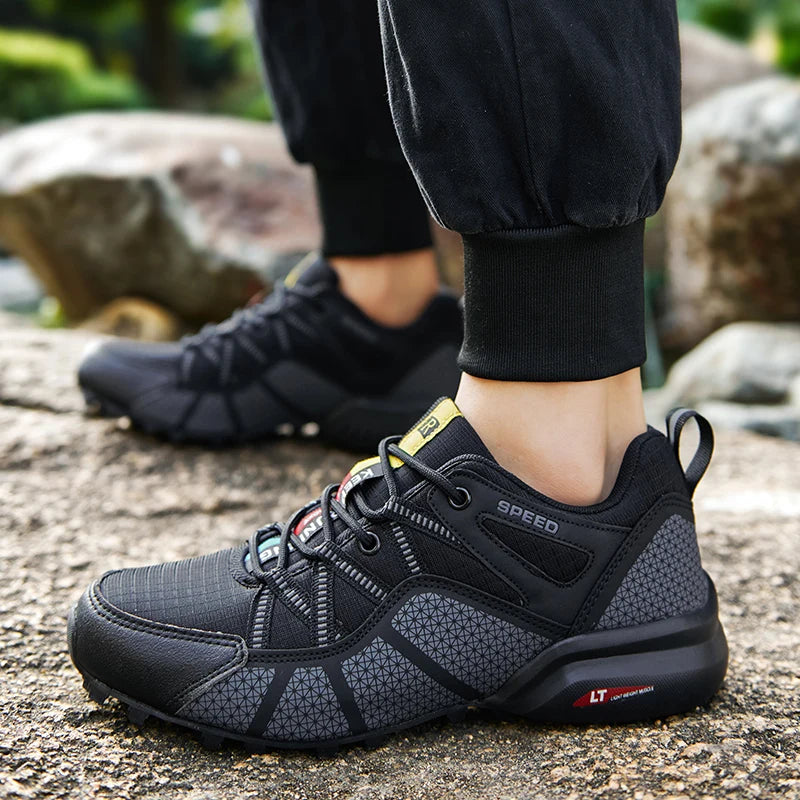 Men's hiking shoes, all-terrain outdoor sports shoes, breathable mesh, non-slip, wear-resistant hiking shoes, outdoor cycling shoes