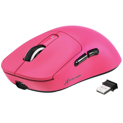 Ratón gaming inalámbrico ATTACK SHARK X3, ratón ergonómico para PC de 49g, tres modos, sensor óptico PAW3395 de 26K DPI, botones programables