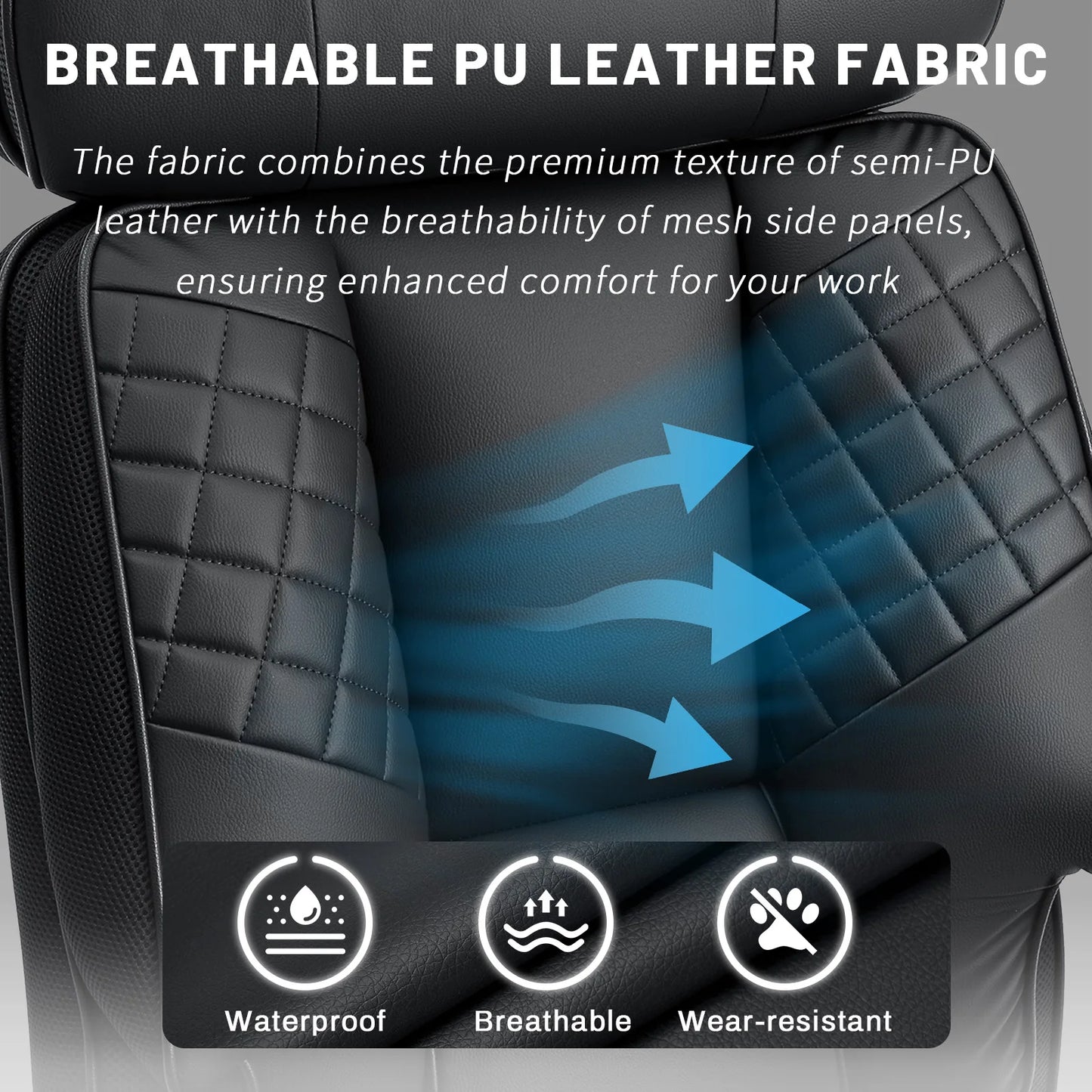 Executive Office Chair with Foot Rest and Waist Lumbar Support, Ergonomic Gaming Chair with Adjustable Height Headrest for Home