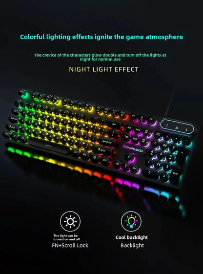 Mechanical Keyboard Gaming Keyboard E-sports Game Office Computer Notebook Desktop Steampunk English USB for Gaming