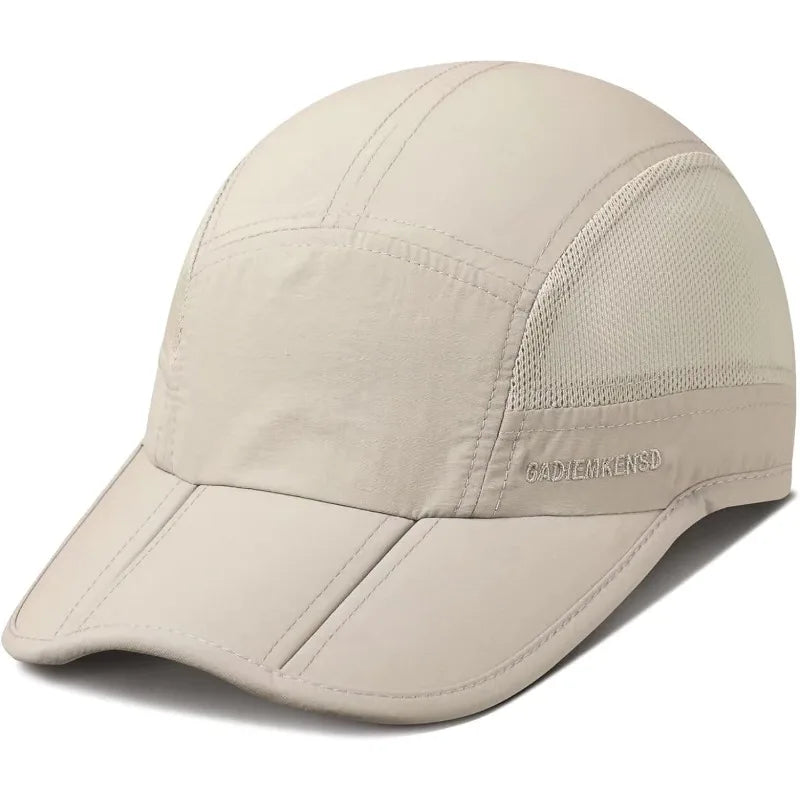 GADIEMKENSD Quick-Drying Foldable Portable Baseball Caps For Men Summer Sea Wave Embroidery Unisex Sport Sun Hats Snapback Cap