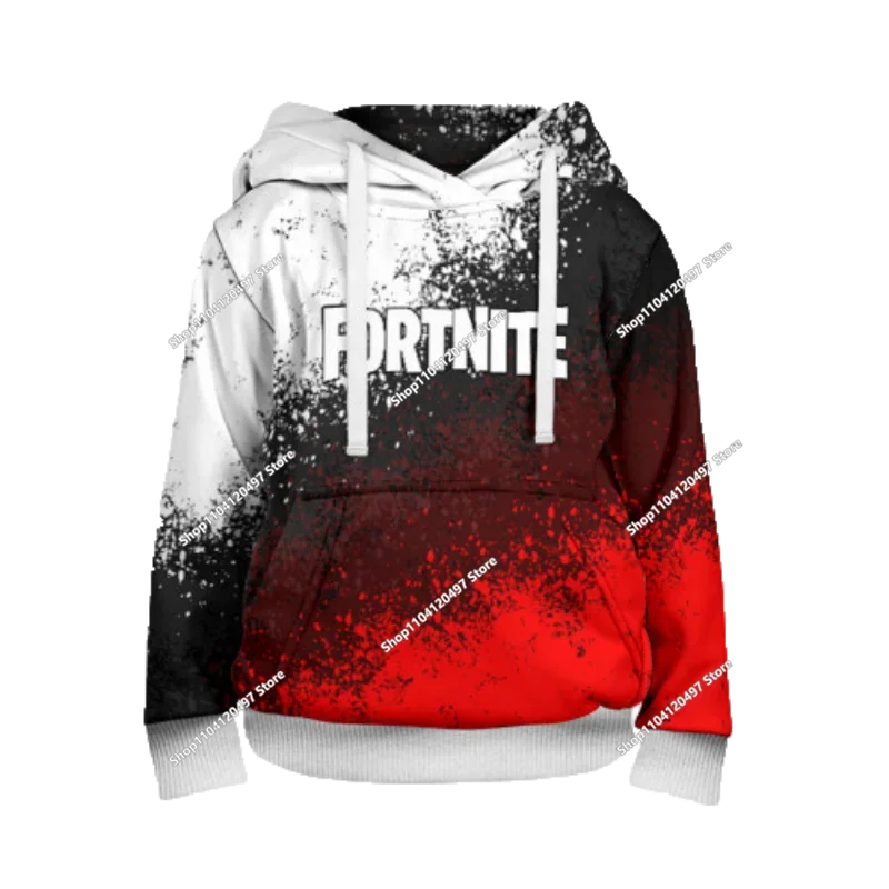Sudadera con capucha casual estampada para hombre, mujer y niños Fortnite Couple Wear, para estudiantes, deportes al aire libre, manga larga sencilla