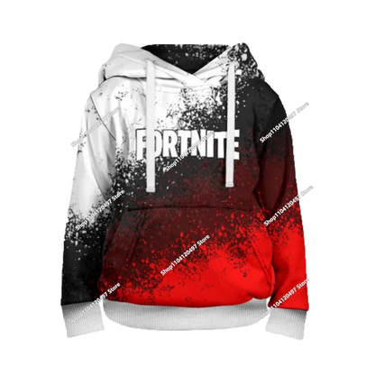 Sudadera con capucha casual estampada para hombre, mujer y niños Fortnite Couple Wear, para estudiantes, deportes al aire libre, manga larga sencilla