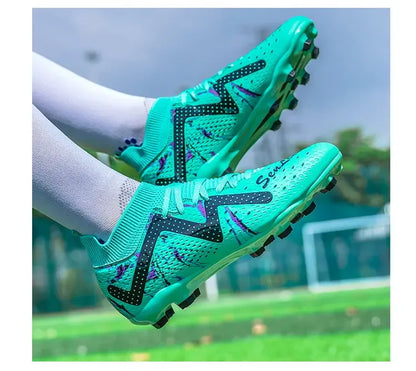 Botas de fútbol oversize para jóvenes y niños, diseño cómodo y flexible, rendimiento estable antideslizante para deportes al aire libre en campo