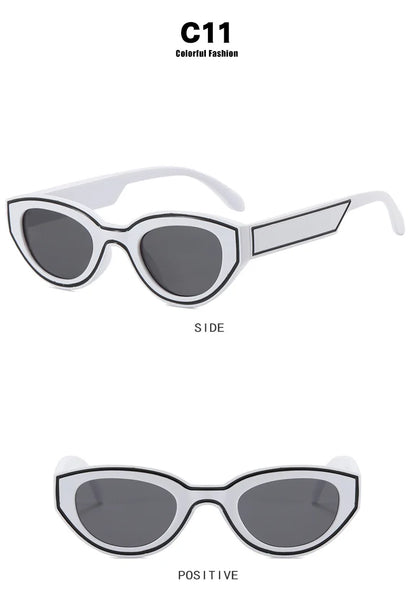 Fashion Unique Irregular Hip Hop Sunglasses Y2k Women Men Retro Glasses Ladies Beach Sunnies Outdoor Sport  with Metal Hinge