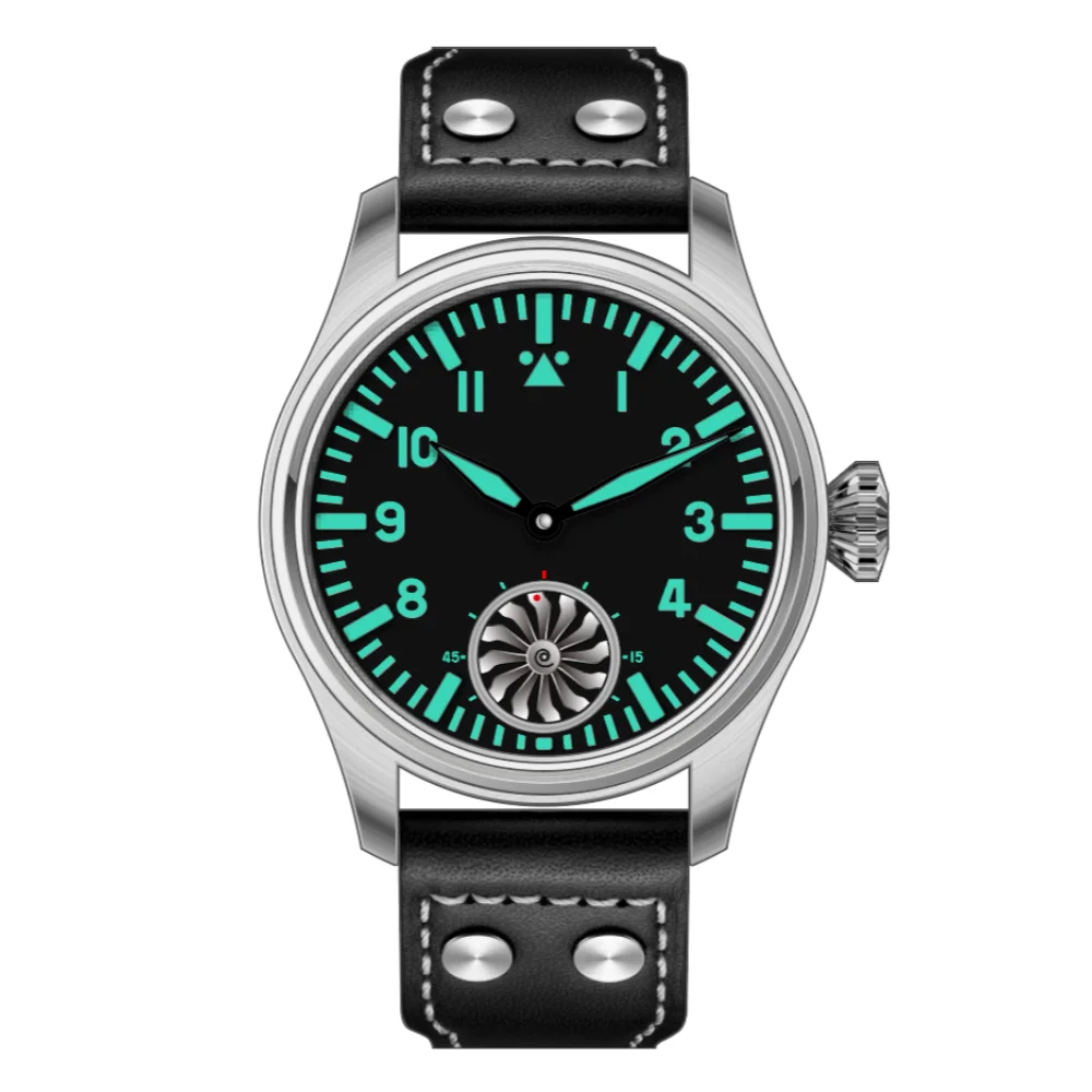 Reloj mecánico para hombre Hruodland 2025 nuevo, Seagull ST3620, piloto retro 43MM, luminiscencia Bgw-9, cristal de zafiro, turbina