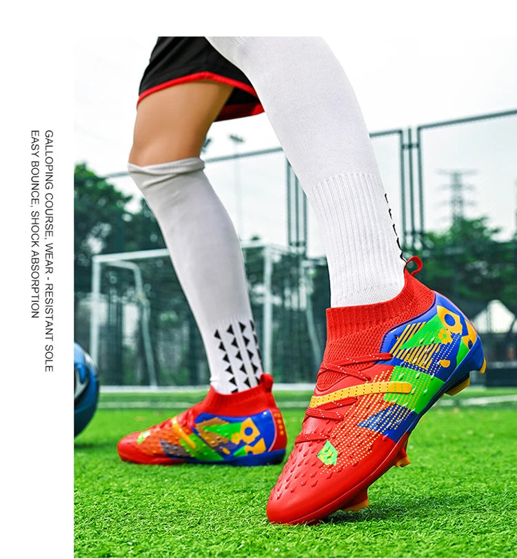 Football Boots Men Professional Soccer Shoes Sneakers Field Long Spikes Outdoor Competition Non-Slip Comfortable Training Shoes
