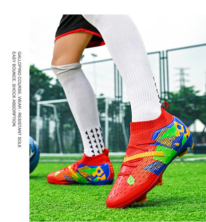 Football Boots Men Professional Soccer Shoes Sneakers Field Long Spikes Outdoor Competition Non-Slip Comfortable Training Shoes