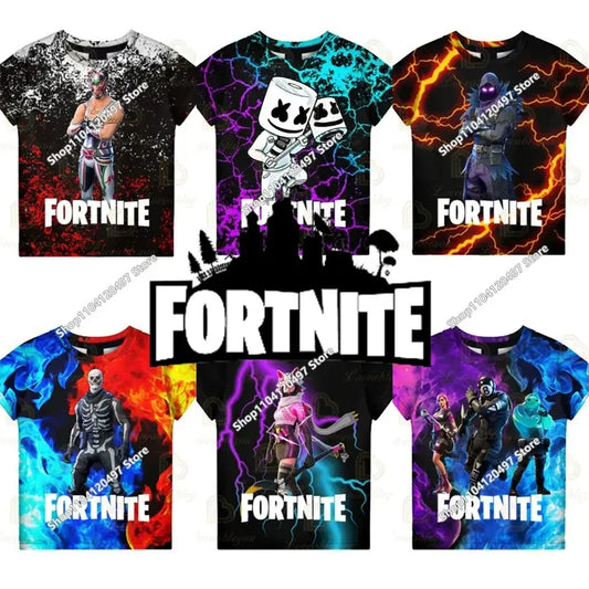 Camiseta 3D Battle Royale Fortnite, camisetas para hombres y mujeres, niños y niñas, tops de dibujos animados Victory, ropa para adolescentes, camisetas y tops infantiles de héroes de videojuegos